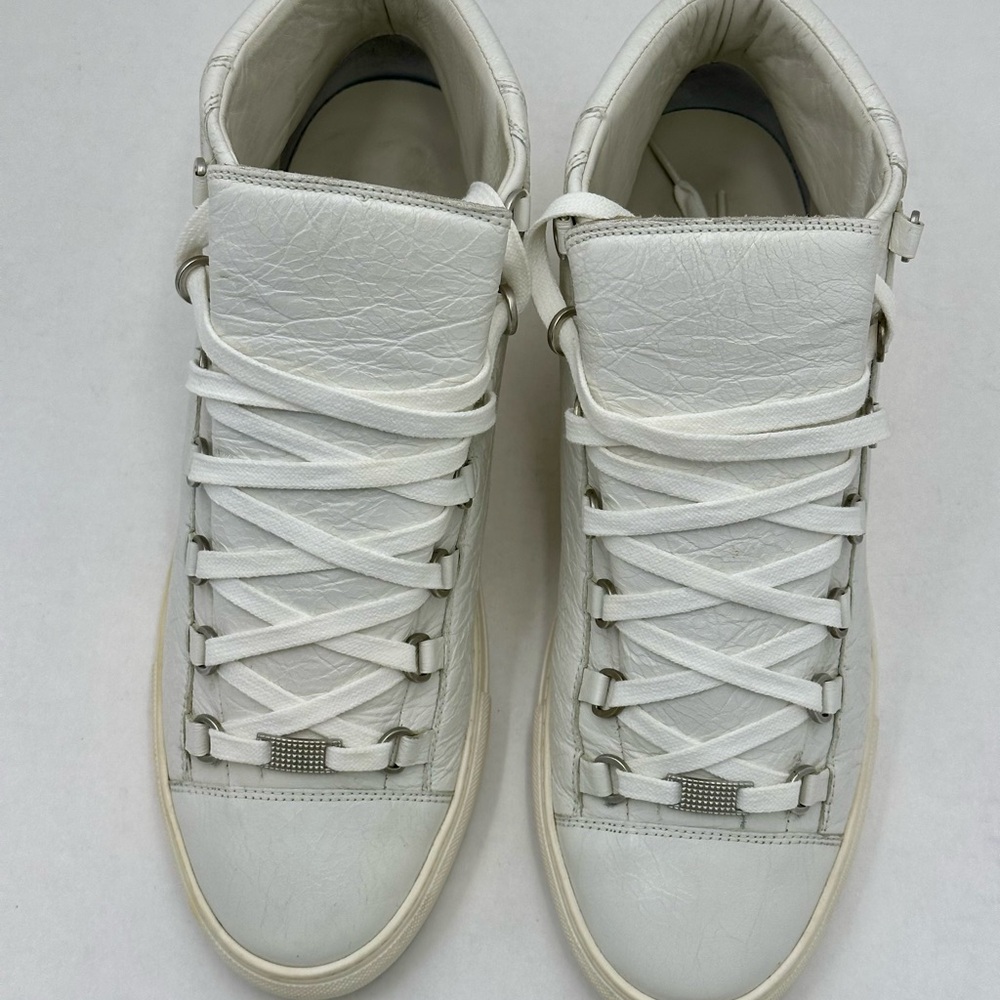 BALENCIAGA Arena Leather High-Top Sneakers Size 44
